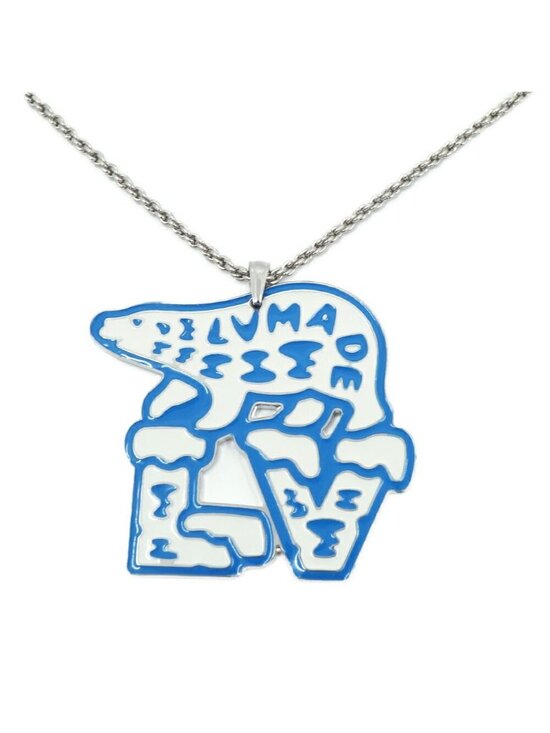 Louis Vuitton Necklace LV Mountain Bear Blue Silver Enamel